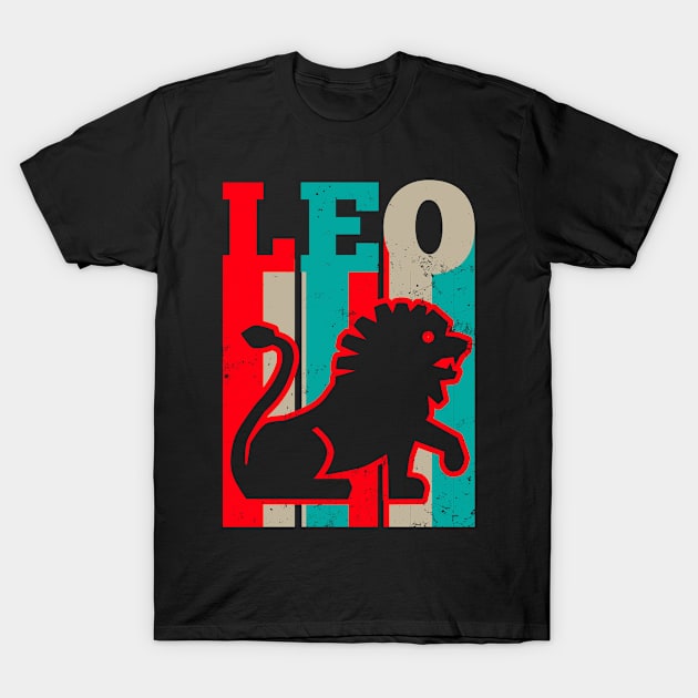 Leo Zodiac Shirt | Vintage Retro Sign Gift T-Shirt by Gawkclothing